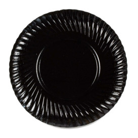 Papieren bord Rond vormig zwart 25cm (100 stuks) 