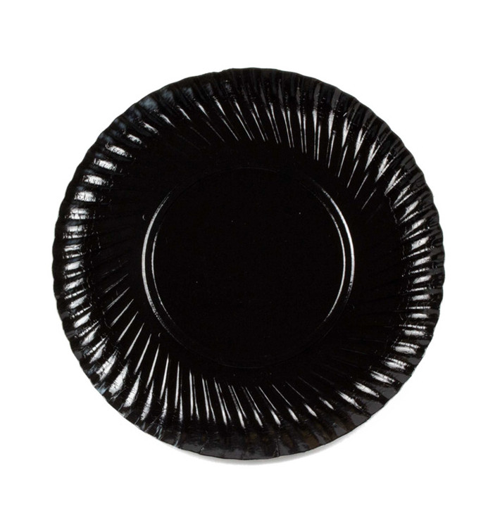 Papieren bord Rond vormig zwart 25cm (100 stuks) Papieren bord Rond vormig zwart 25cm (100 stuks)