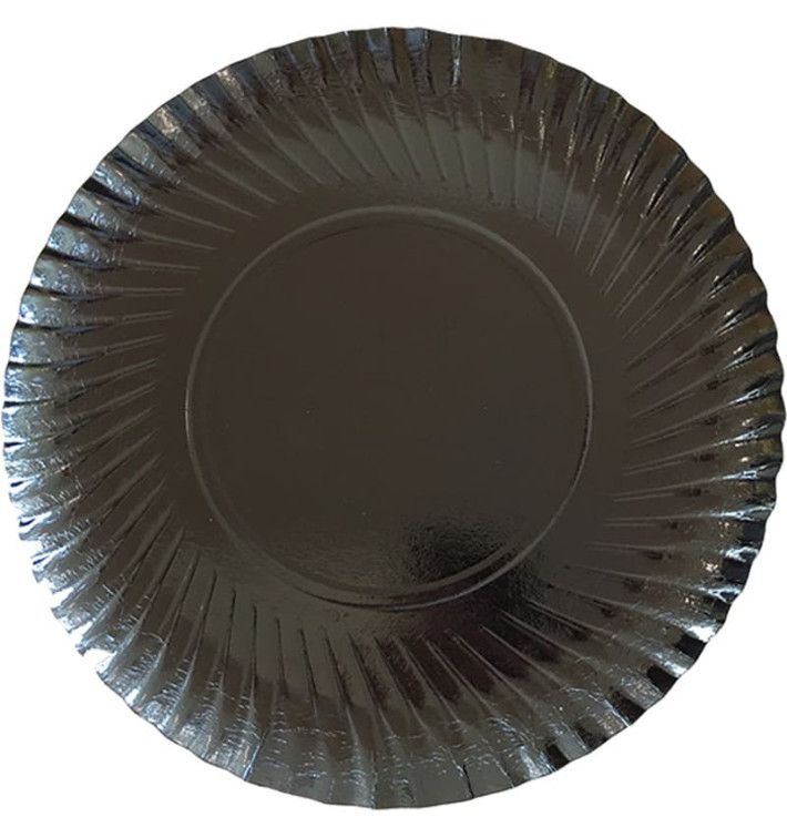 Papieren bord Rond vormig zwart 30cm (400 stuks) Papieren bord Rond vormig zwart 30cm (400 stuks)