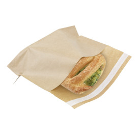 Papieren voedsel zak Autoseal kraft 21x17cm (100 stuks)