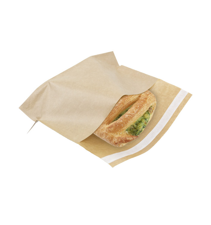 Papieren voedsel zak Autoseal kraft 21x17cm (100 stuks) Papieren voedsel zak Autoseal kraft 21x17cm (100 stuks)