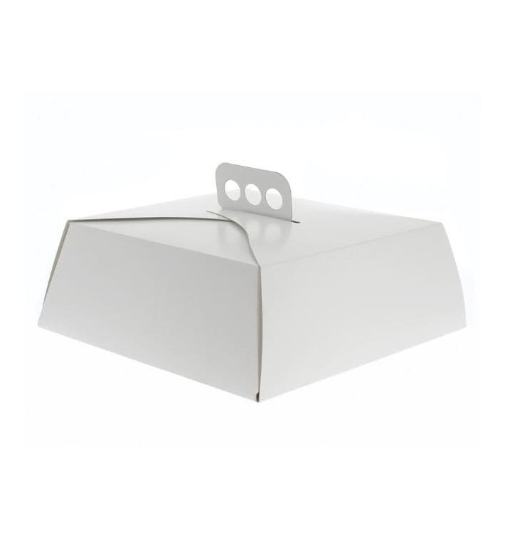 Papieren cake doosje Vierkant wit 27,5x27,5x10cm (100 stuks) Papieren cake doosje Vierkant wit 27,5x27,5x10cm (100 stuks)