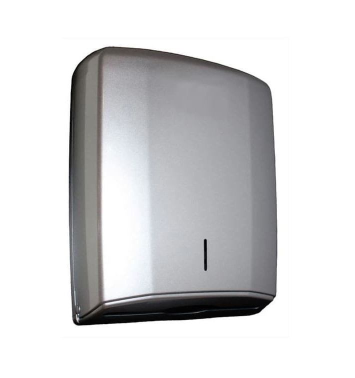 Plastic handdoek dispenser ABS Elegance zilver (1 stuk) Plastic handdoek dispenser ABS Elegance zilver (1 stuk)