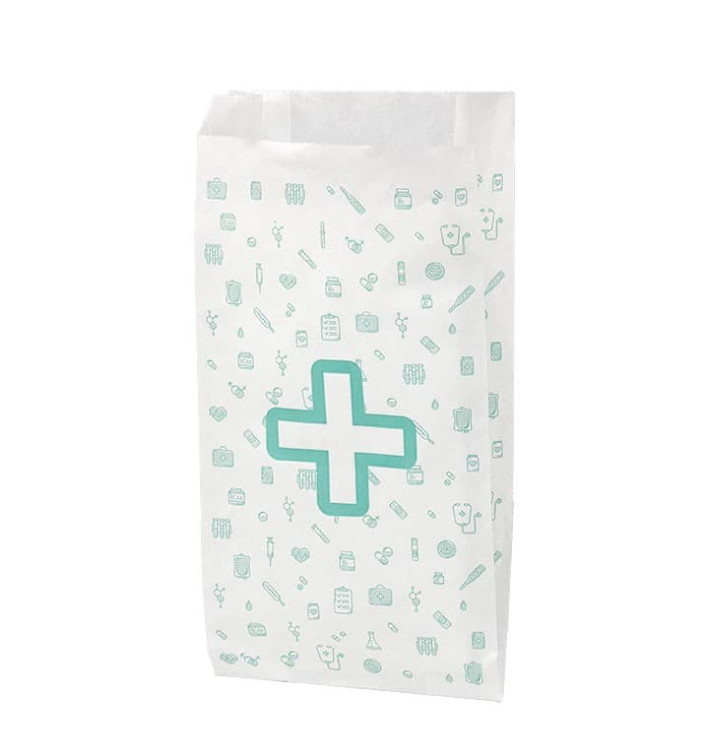 Papieren zak apotheek wit 14+7x24cm (125 stuks) Papieren zak apotheek wit 14+7x24cm (125 stuks)
