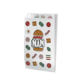 Papieren hamburgerbox Vetvrij Design 14+5x23cm (125 stuks) 