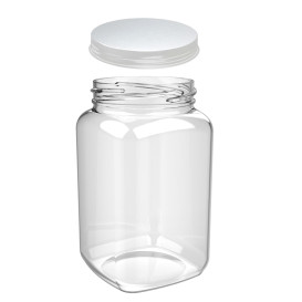 Plastic pot met Deksel transparant SAN Herbruikbaar 2250ml (12 stuks)