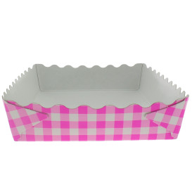 Papieren dienblad voor een wafel gesloten roze 18,2x12,2x3cm (500 stuks)