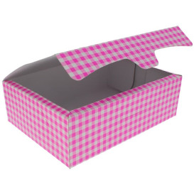 Papier bakkerij doos roze 25,8x18,9x8cm 2Kg (125 stuks)