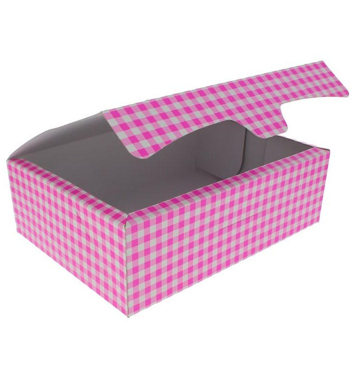 Papier bakkerij doos roze 25,8x18,9x8cm 2Kg (25 stuks)