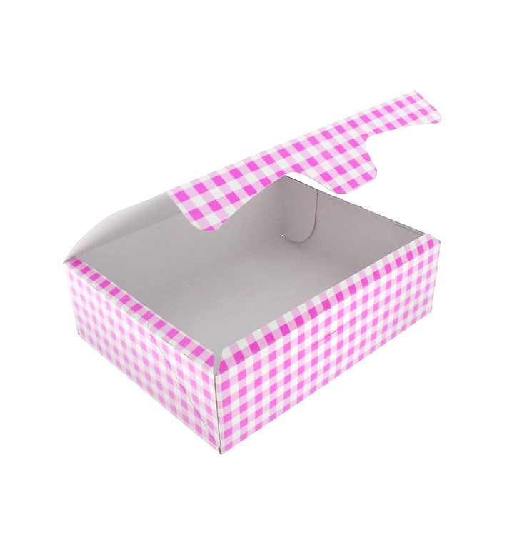 Papier bakkerij doos roze 18,2x13,6x5,2cm 500g (25 stuks) Papier bakkerij doos roze 18,2x13,6x5,2cm 500g (25 stuks)