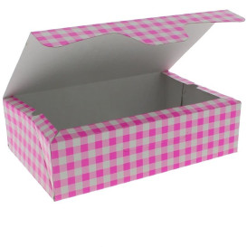 Papier bakkerij doos roze 17,5x11,5x4,7cm 250g (20 stuks)