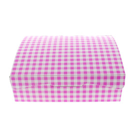 Papier bakkerij doos roze 20,4x15,8x6cm 1kg (200 stuks)