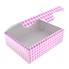 Papier bakkerij doos roze 20,4x15,8x6cm 1kg (200 stuks)