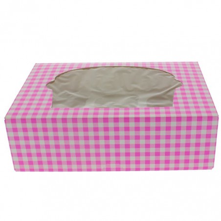 Papieren Cake vorm zak 6 Slots roze 24,3x16,5x7,5cm (100 stuks)