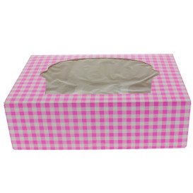 Papieren Cake vorm zak 6 Slot roze 24,3x16,5x7,5cm (20 stuks) 