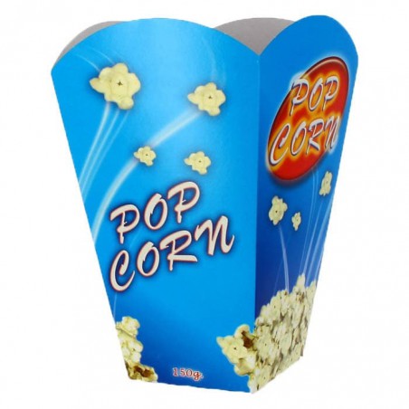 Papieren Popcorn doosje groot maat 150gr 8,7x13x20,3cm (25 stuks)