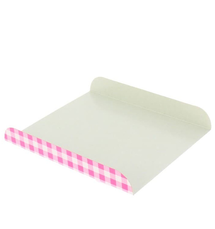 Papieren dienblad voor wafel roze 15x13cm (100 stuks) Papieren dienblad voor wafel roze 15x13cm (100 stuks)