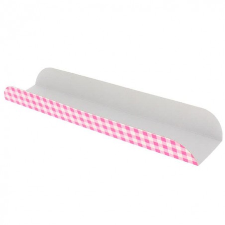 Papieren dienblad voor een wafel Opening roze 30x6,1x3,2cm (1.000 stuks)