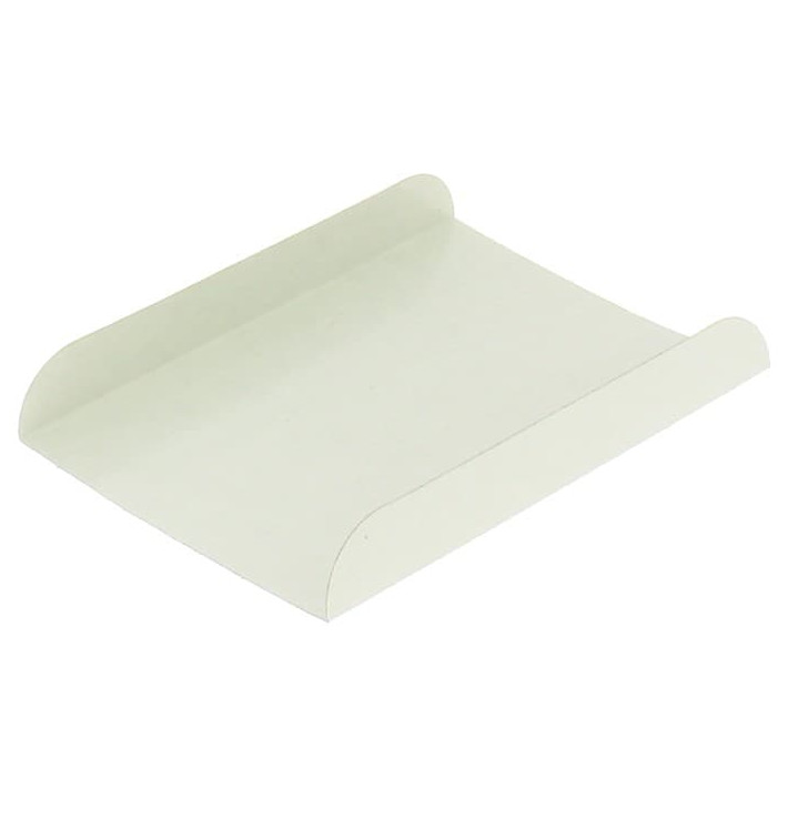 Papieren dienblad voor wafel wit 13,5x10cm (1500 stuks) Papieren dienblad voor wafel wit 13,5x10cm (1500 stuks)