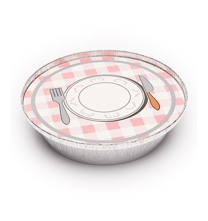 Papieren Deksel voor Folie pan Rond vormig 800ml (600 stuks) Papieren Deksel voor Folie pan Rond vormig 800ml (600 stuks)