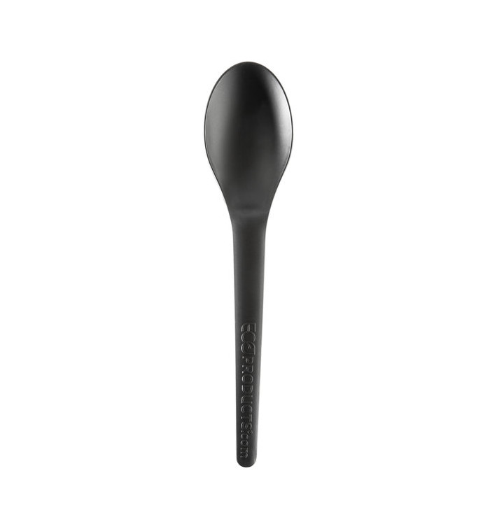 Stof gebaseerd op Maizena CPLA composteerbare lepel zwart 15,0 cm (50 stuks) Stof gebaseerd op Maizena CPLA composteerbare lepel zwart 15,0 cm (50 stuks)