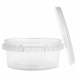 Plastic deli Container met Plastic Deksel PP Onbreekbaar 300 ml Ø11,8 (34 stuks)