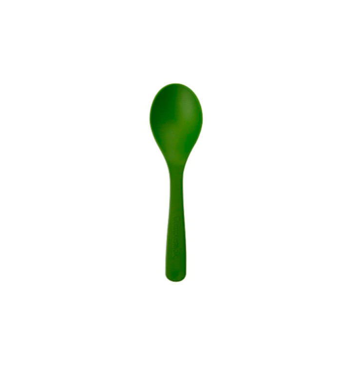 Stof gebaseerd op Maizena CPLA Composteerbaar dessert lepel groen 11,4 cm (100 stuks) Stof gebaseerd op Maizena CPLA Composteerbaar dessert lepel groen 11,4 cm (100 stuks)