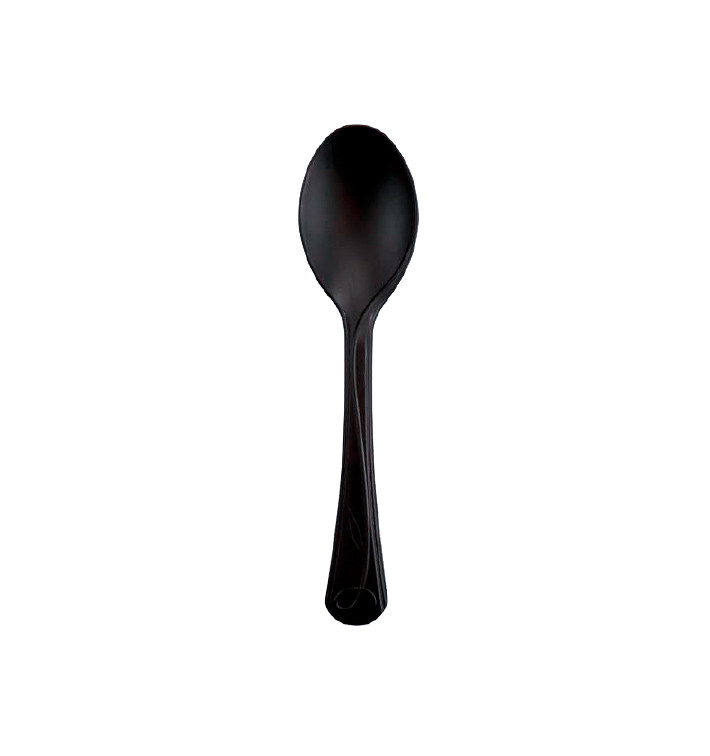 Stof gebaseerd op Maizena CPLA composteerbare lepel Premium zwart 15,5 cm (500 stuks) Stof gebaseerd op Maizena CPLA composteerbare lepel Premium zwart 15,5 cm (500 stuks)