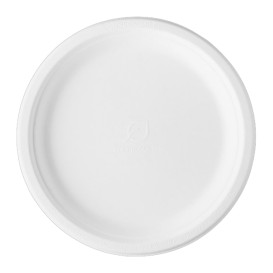 Suikerriet bord Bagasse wit Ø25,3 cm (50 stuks) 