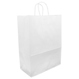 Papieren zak met handgrepen kraft wit 90g 32+16x43cm (250 stuks)