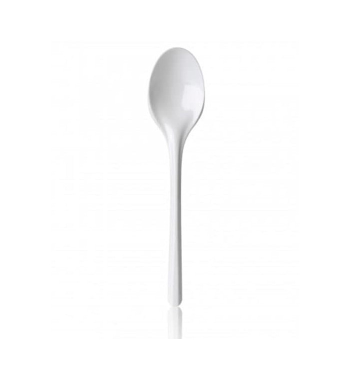 Plastic lepel PS wit 16,5 cm Plastic lepel PS wit 16,5 cm