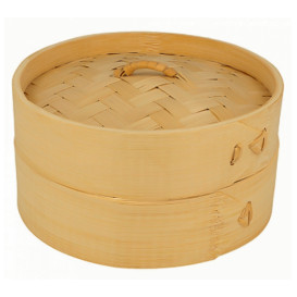 Bamboe stomer met Deksel Ø15x8cm (100 stuks)