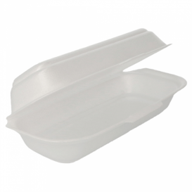Schuim hot dog Container wit 2,10x1,05x0,64cm (125 stuks) 