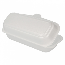 Schuim hot dog Container wit 2,10x1,05x0,64cm (125 stuks) 