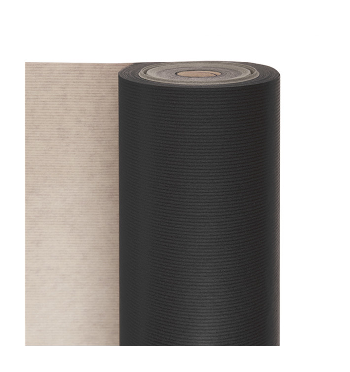 Papieren rol van inpakpapier kraft zwart 100m (1 stuk) Papieren rol van inpakpapier kraft zwart 100m (1 stuk)