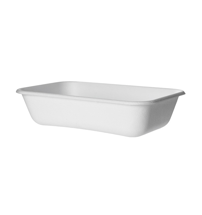 Suikerriet dienblad Ecologisch wit 940ml 21,5x14,0x5,0 cm (50 stuks) Suikerriet dienblad Ecologisch wit 940ml 21,5x14,0x5,0 cm (50 stuks)