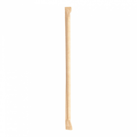Papieren rechte rietjes wit verpakt met kraft omhulsel Ø0,6cm 21cm (250 stuks)