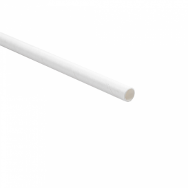 Papieren rechte rietjes wit verpakt met kraft omhulsel Ø0,6cm 21cm (250 stuks)
