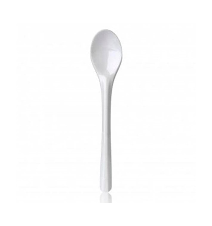 Plastic PS thee lepel wit 11,5cm 
