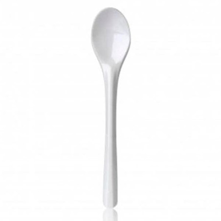Plastic PS thee lepel wit 11,5cm (100 stuks) 