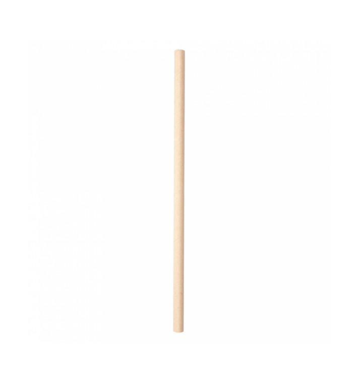 Papieren rechte rietjes kraft "Ijs dranken" Ø0,8cm 21cm (250 stuks) Papieren rechte rietjes kraft "Ijs dranken" Ø0,8cm 21cm (250 stuks)