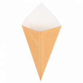 Gegolfd papier Dipping kegel kraft 22cm 100g (800 stuks)