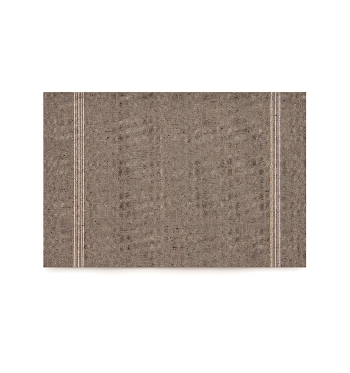 Katoenen placemat "Daen Drap" donker bruin 32x45cm (72 stuks) Katoenen placemat "Daen Drap" donker bruin 32x45cm (72 stuks)