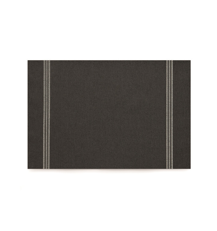 Katoenen placemat "Daen Drap" zwart 32x45cm (72 stuks) Katoenen placemat "Daen Drap" zwart 32x45cm (72 stuks)