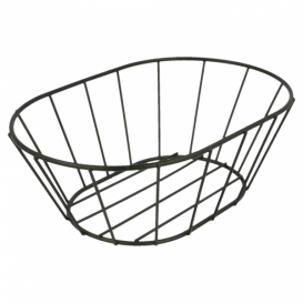 Ovale stalen mand zwart 21,6x14x7,6cm (1 stuk) 