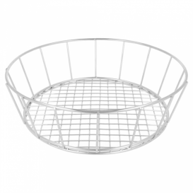 Stalen ronde mand zilver Ø24,1x7cm (1 stuk) 