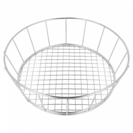 Stalen ronde mand zilver Ø24,1x7cm (12 stuks)