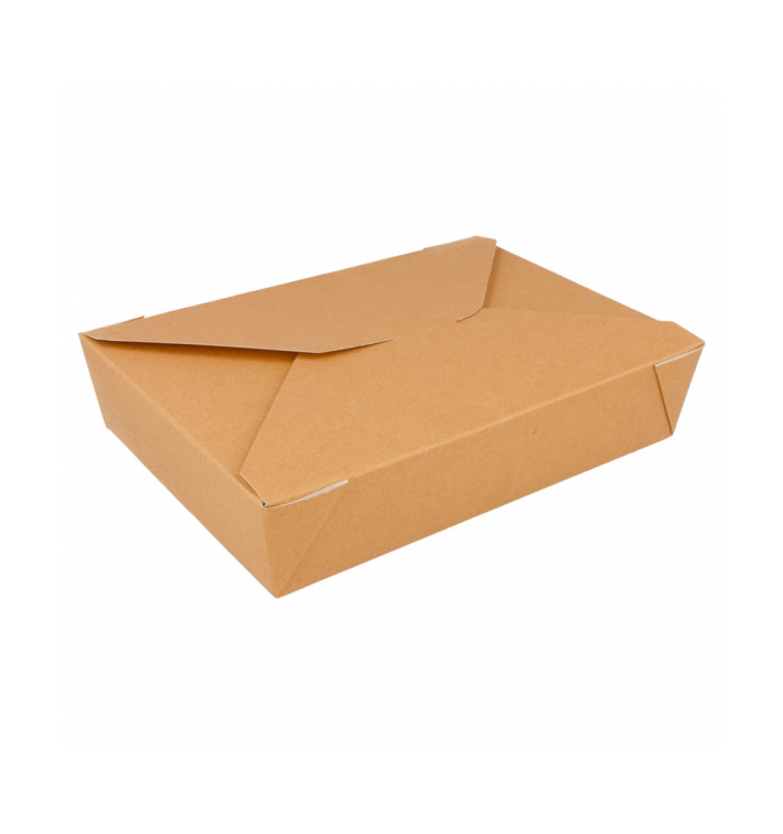Papieren take-out Container "American" Naturel 19,7x14x4,6cm 1470ml (200 stuks) Papieren take-out Container "American" Naturel 19,7x14x4,6cm 1470ml (200 stuks)