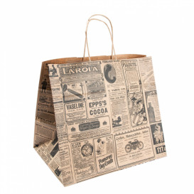 Papieren zak met handgrepen kraft "Times" 80g 26+14x32cm (50 stuks) 