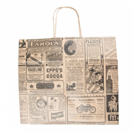 Papieren zak met handgrepen kraft "Times" 80g 26+14x32cm (50 stuks) 